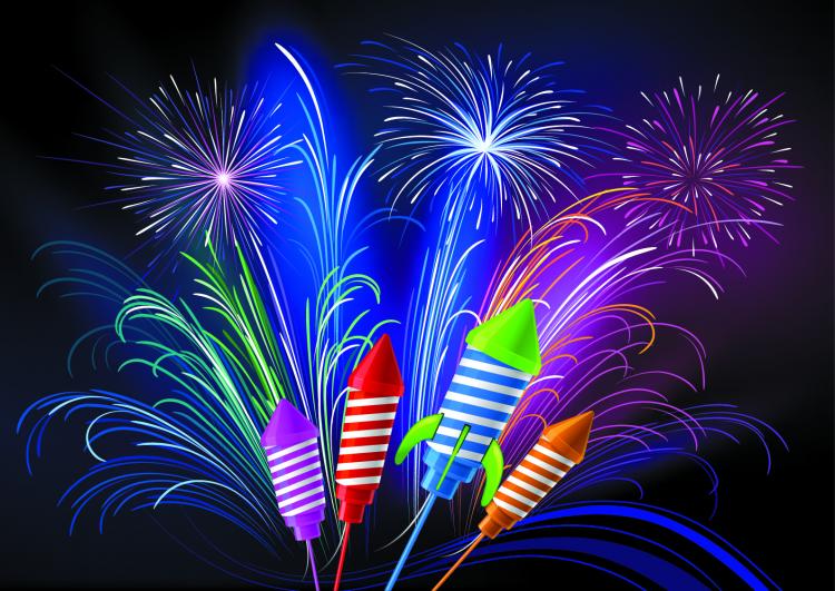 free vector Festive fireworks 03 vector